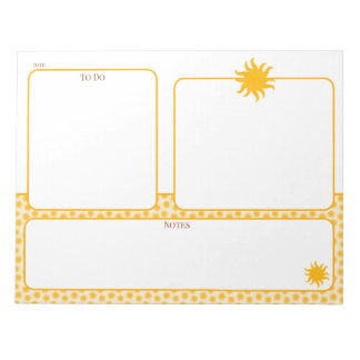 Gold Sunburst To Do Notes Notepad