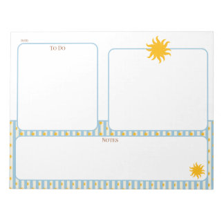 Gold Sunburst To Do Notes Planner Pad