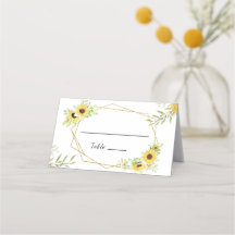 Gold Sunflower Geometric Rustic Elegant Wedding