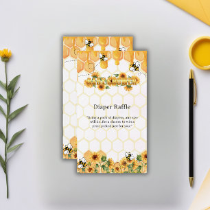 Gold Sunflower Honeycomb Honeybee Baby Shower Enclosure Card