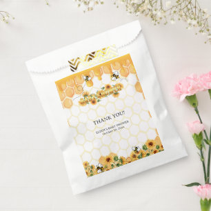 Gold Sunflower Honeycomb Honeybee Baby Shower Favour Bags