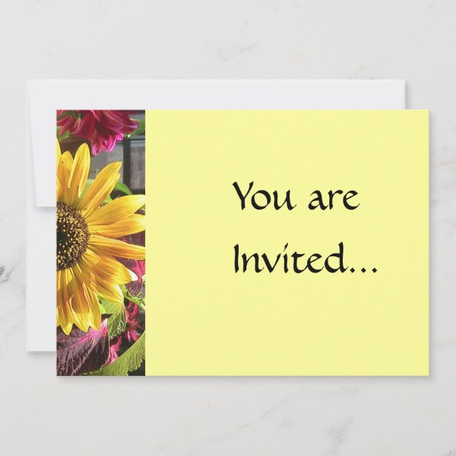 Gold Sunflower Invitation (Front)
