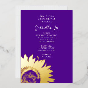 Gold Sunflower on Purple Bridal Shower