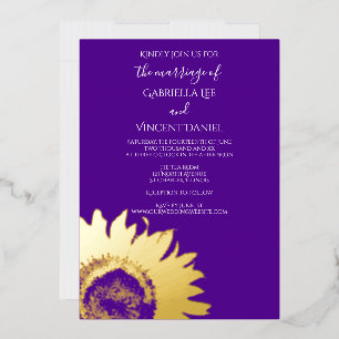 Gold Sunflower on Purple Wedding 