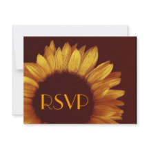 Gold Sunflower RSVP Wedding Response Card