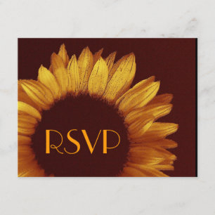 Gold  Sunflower RSVP Wedding Response Card