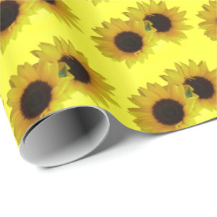 Gold Sunflower Wrapping Paper Yellow Flower Paper