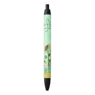 Gold Sunflower Yellow Country Prims Summer Autumn Black Ink Pen