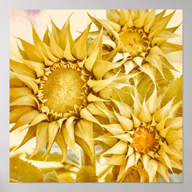 Gold Sunflowers After Van Gogh  Poster (Front)