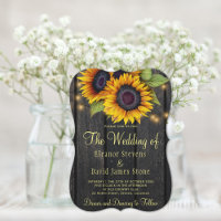 Gold sunflowers rustic country barn wood wedding