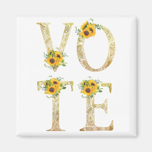 Gold Sunflowers Vote Magnet