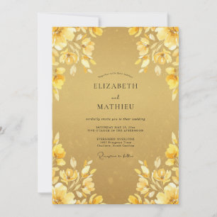 Gold Sunkissed Summer Wedding Invitation