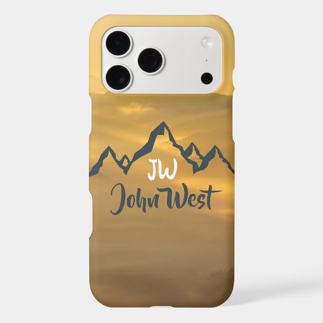 Gold sunrise personalizable mountains monogram (Back)