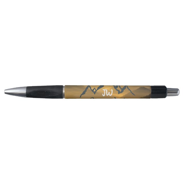 Gold sunrise personalizable mountains monogram (Front)