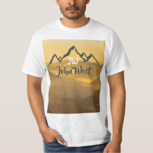 Gold sunrise personalizable mountains monogram T-Shirt