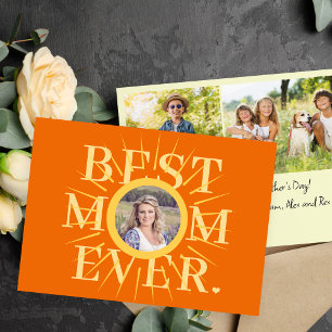 Gold sunshine mum multi photo Mother's Day card