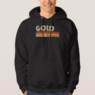 Gold Surname  Retro Vintage 80s 90s Birthday Reuni Hoodie