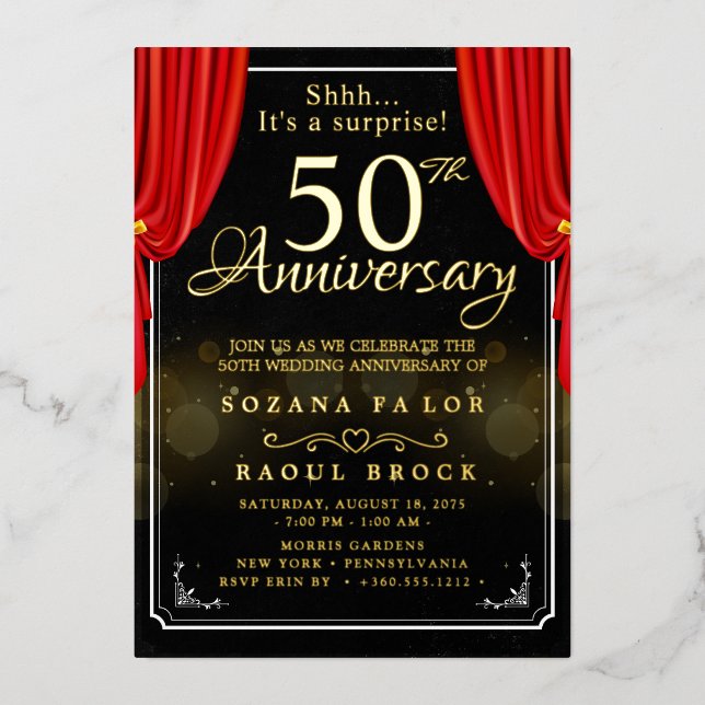 gold Surprise 50th Wedding Anniversary  (Front)
