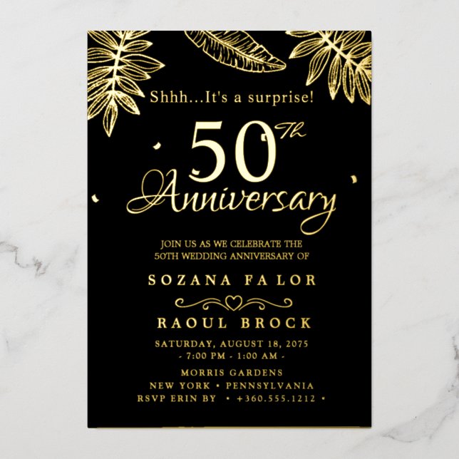 gold Surprise 50th Wedding Anniversary  (Front)