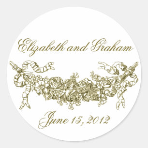 Gold Swag Romantic Stckers / Envelope Seals
