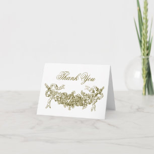 Gold Swag Romantic Thank You Note Cards