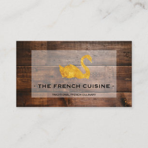 Gold Swan Wood Panel Business Card