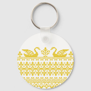 Gold Swans Key Ring