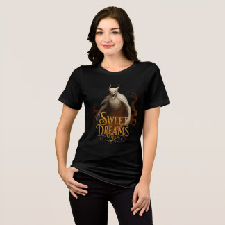 Gold “Sweet Dreams” Demon Horror Artwork Tri-Blend Shirt