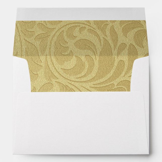 Gold Swirl Christmas Greeting Card Envelopes (Back (Bottom))