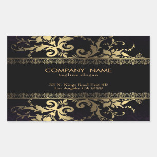 Gold Swirl Lace Rectangular Sticker