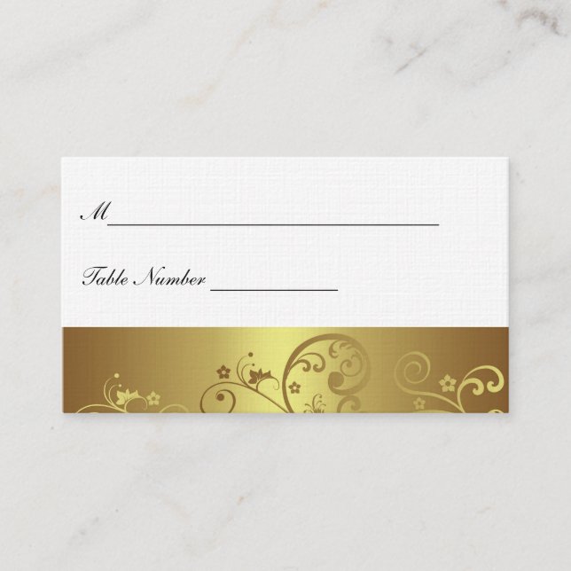 Gold Swirl Place Card (Front)