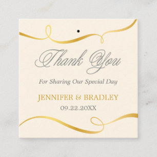 Gold Swirl Wedding Favour Tag   Custom Colour