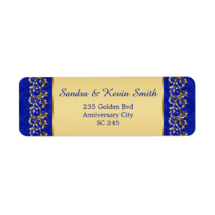 Gold swirls 50th Wedding Anniversary Address label