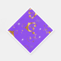 Gold Swirls and Stars Purple Christmas