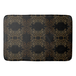 Gold Swirls Arabesque Bath Mat