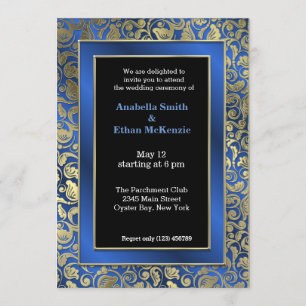 Gold Swirls * choose background colour Invitation