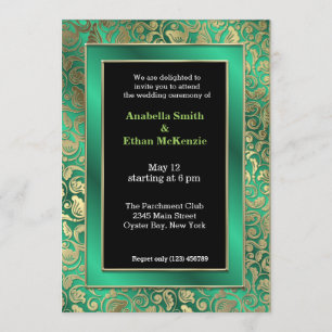 Gold Swirls * choose background colour Invitation