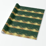 Gold Swirls & Dark Green Wrapping Paper<br><div class="desc">This design is a repeating pattern of a computer generated image of gold swirls on a dark green background. The gold in this artwork is computer generated. There is no actual gold used in the making of this product. Shown is the design on glossy paper, but other choices are available....</div>