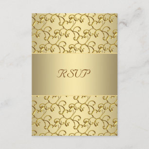 Gold Swirls Gold 50th Wedding Anniversary RSVP Card