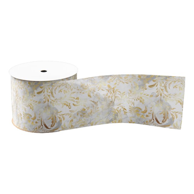 Gold Swirls Grosgrain Ribbon (Spool)