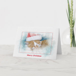 Gold tabby Christmas Card
