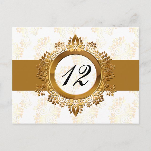 gold  table numbers postcards (Front)