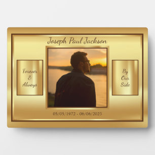 Gold Table Photo Memorial Plaque