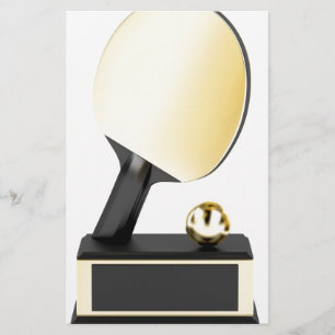 Gold table tennis trophy