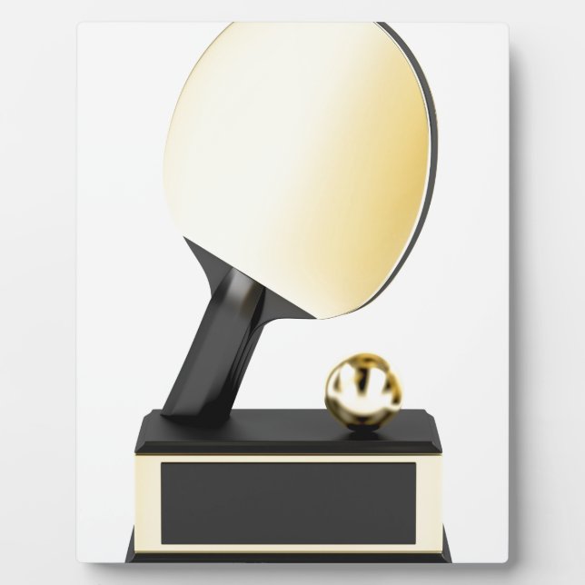 Gold table tennis trophy plaque (Front)