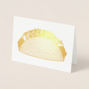 Gold Taco Mexican Food Foodie Taco Tuesday Foil Card