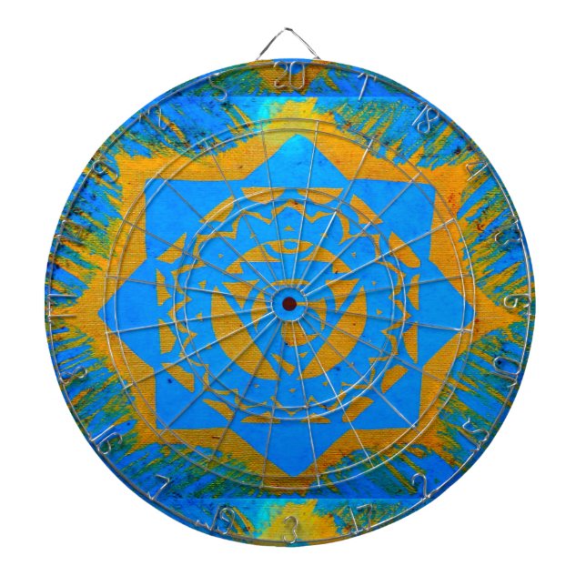 gold tantric star on blue dartboard (Front)