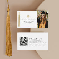 Gold Tassel & Cap White Photo College Fund
