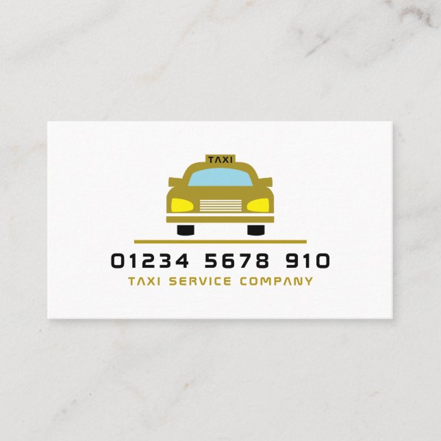 Gold Taxi Cab Logo, Price List Business Card (Front)