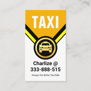 Gold Taxi Car Medallion Driver Business Card